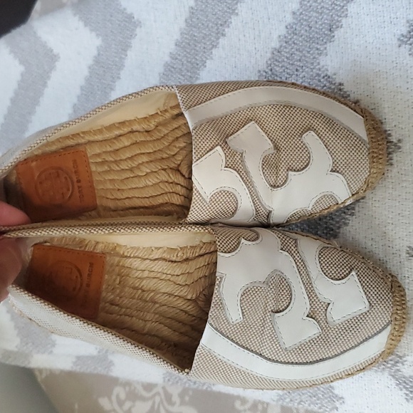 Tory Burch Lonnie Flat Espadrille Women’s Size 7 – Beige Canvas Slip-On Designer - Picture 6 of 7